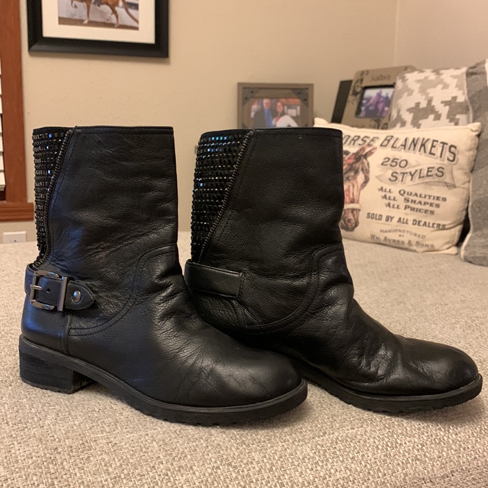 Black sparkle Gianni Bini boots bootie ankle boot size 9 sparkle
